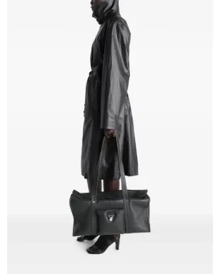 LEMAIRE belted collar wrap coat - Black - サムネイル3