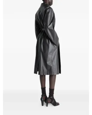 LEMAIRE belted collar wrap coat - Black - サムネイル4