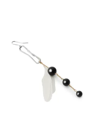 LEMAIRE オニキス羽根ドットピアス - シルバー - サムネイル3