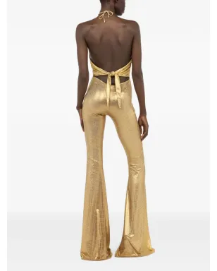 Roberto Cavalli ホルター ネック 蛇柄プリント ジャンプスーツ - サムネイル4