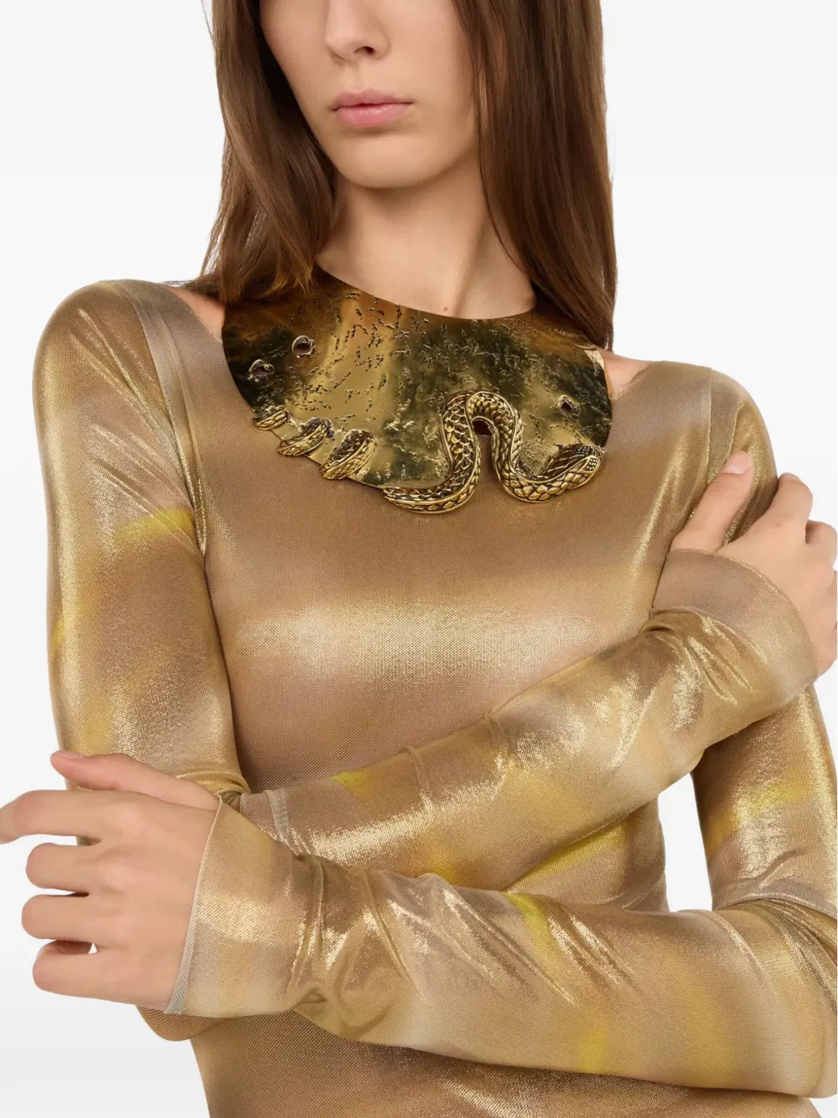 Roberto Cavalli 蛇モチーフのチョーカーネックレス - 画像2