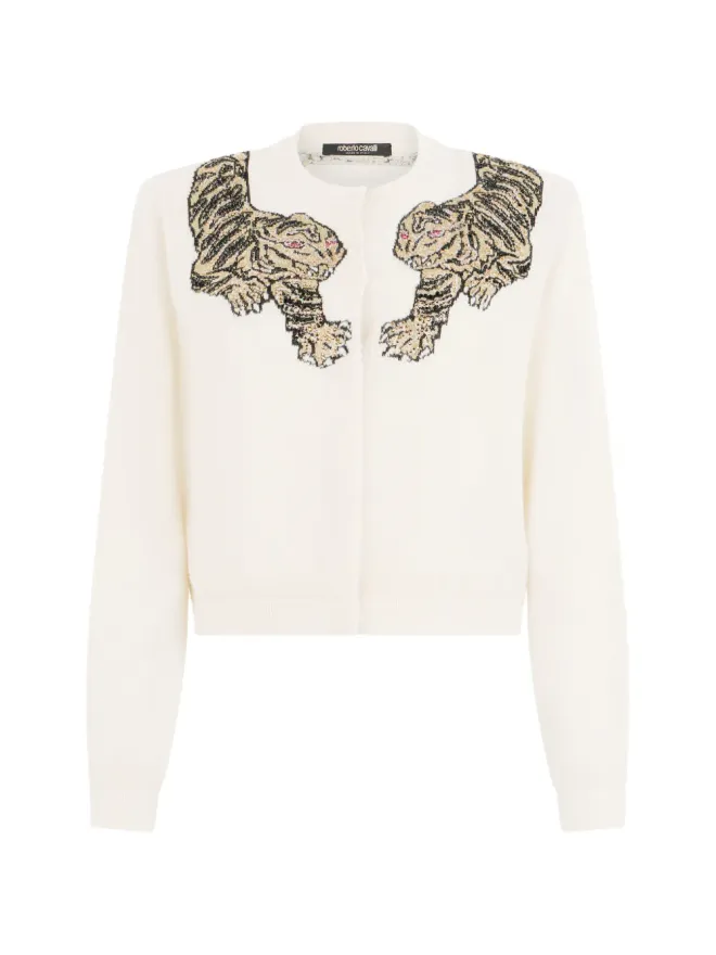 Roberto Cavalli Roberto Cavalli タイガーモチーフ カーディガンの商品画像