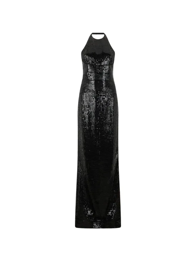 Roberto Cavalli Roberto Cavalli ハルターネック・オープンバック・マキシドレスの商品画像