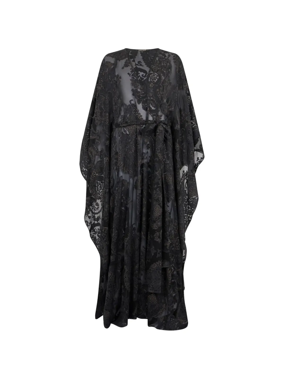 Roberto Cavalli Vネック柄カフタン - ブラック - 画像1
