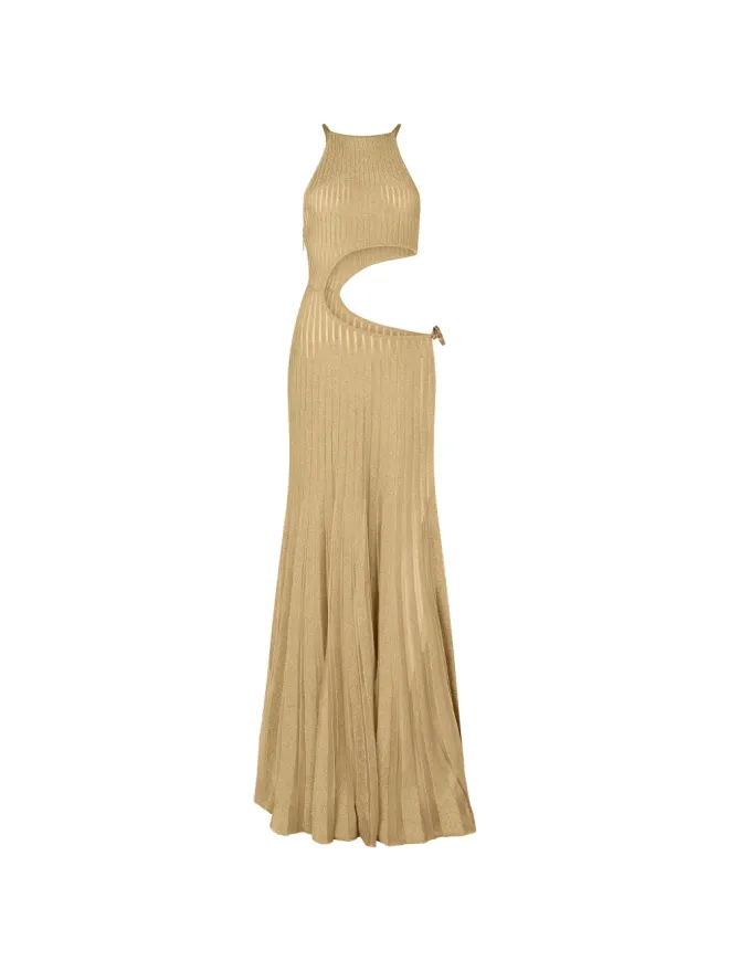 Roberto Cavalli Roberto Cavalli カットアウト ヘビモチーフのマキシドレス - ゴールドの商品画像