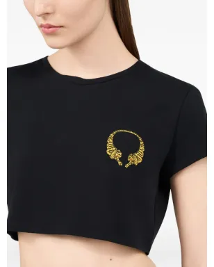 Roberto Cavalli クロップドTシャツ ブラック - サムネイル5