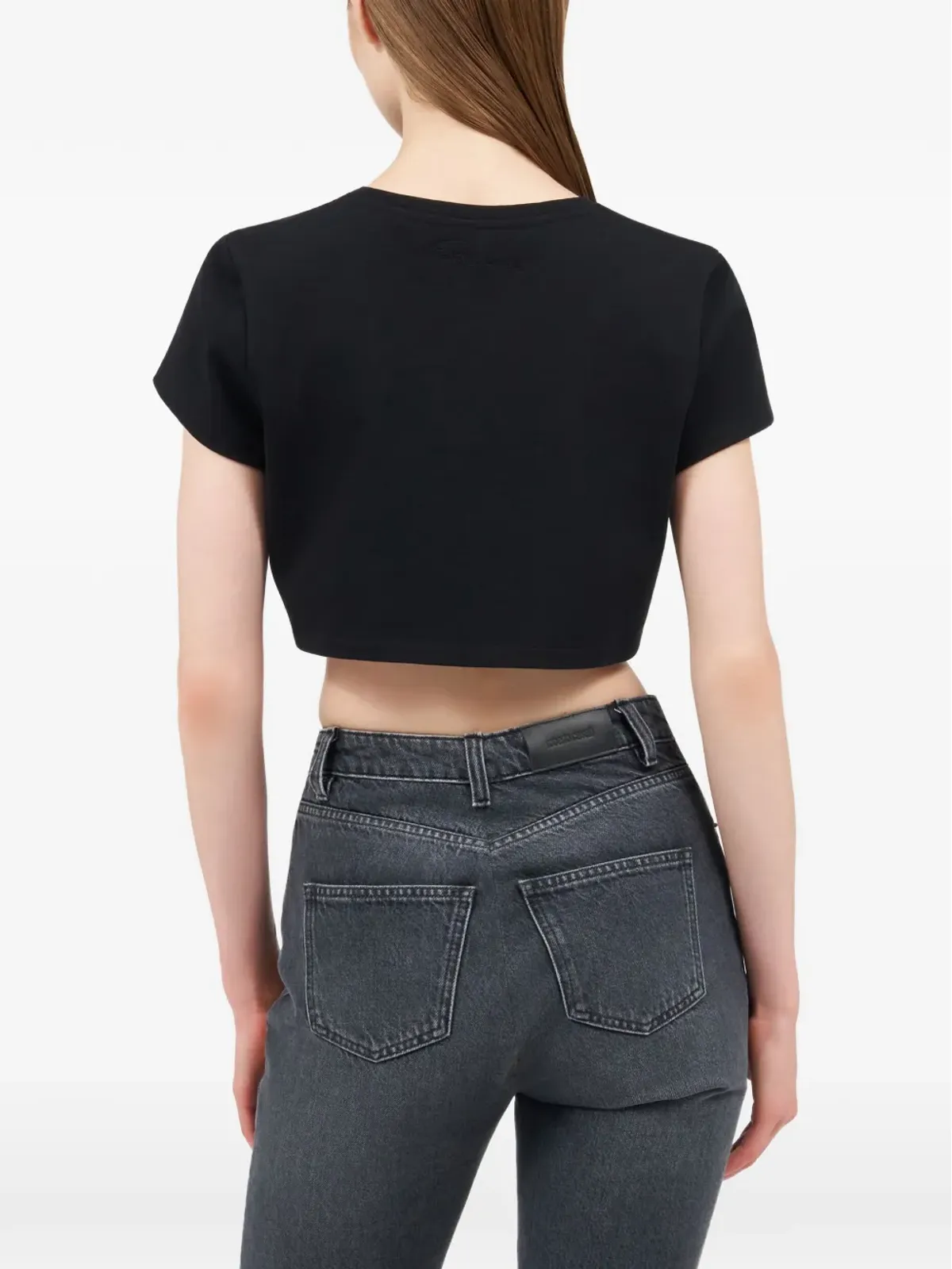 Roberto Cavalli クロップドTシャツ ブラック - 画像4