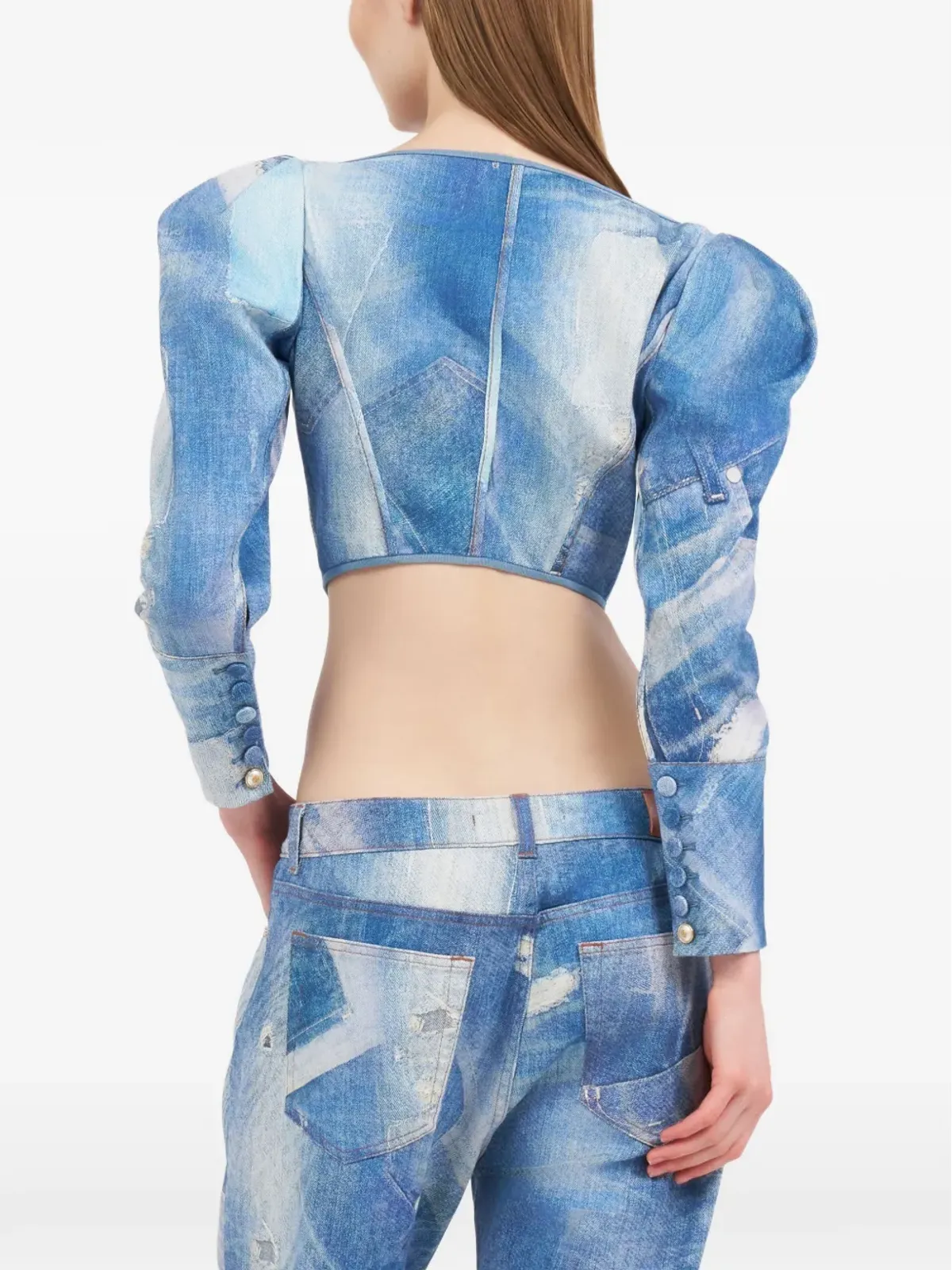 Roberto Cavalli パッチワーク風コルセットトップ - 画像4