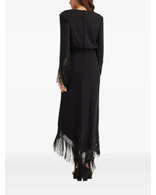 Tadashi Shoji フリンジ付きVネックのミディドレス - サムネイル3