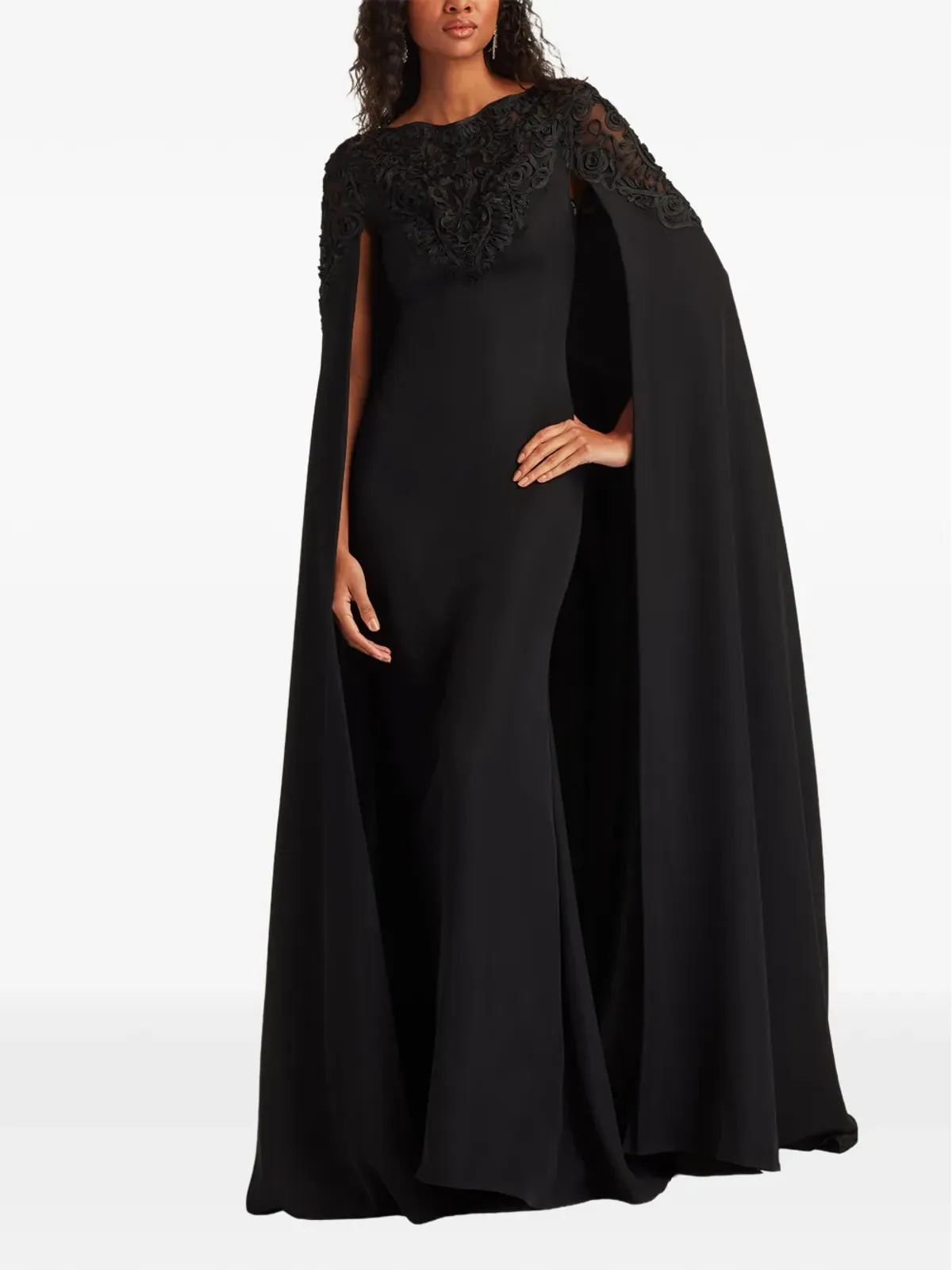 Tadashi Shoji ケープスタイルのマキシドレス - 画像2