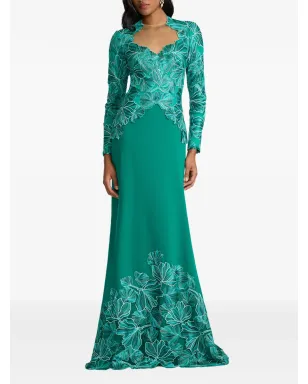 Tadashi Shoji 花柄長袖マキシドレス - サムネイル2