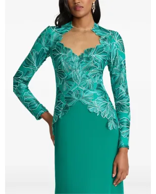 Tadashi Shoji 花柄長袖マキシドレス - サムネイル4