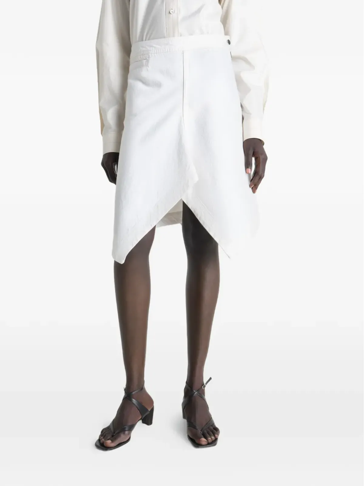 LEMAIRE アシンメトリック デニム スカート - 画像3