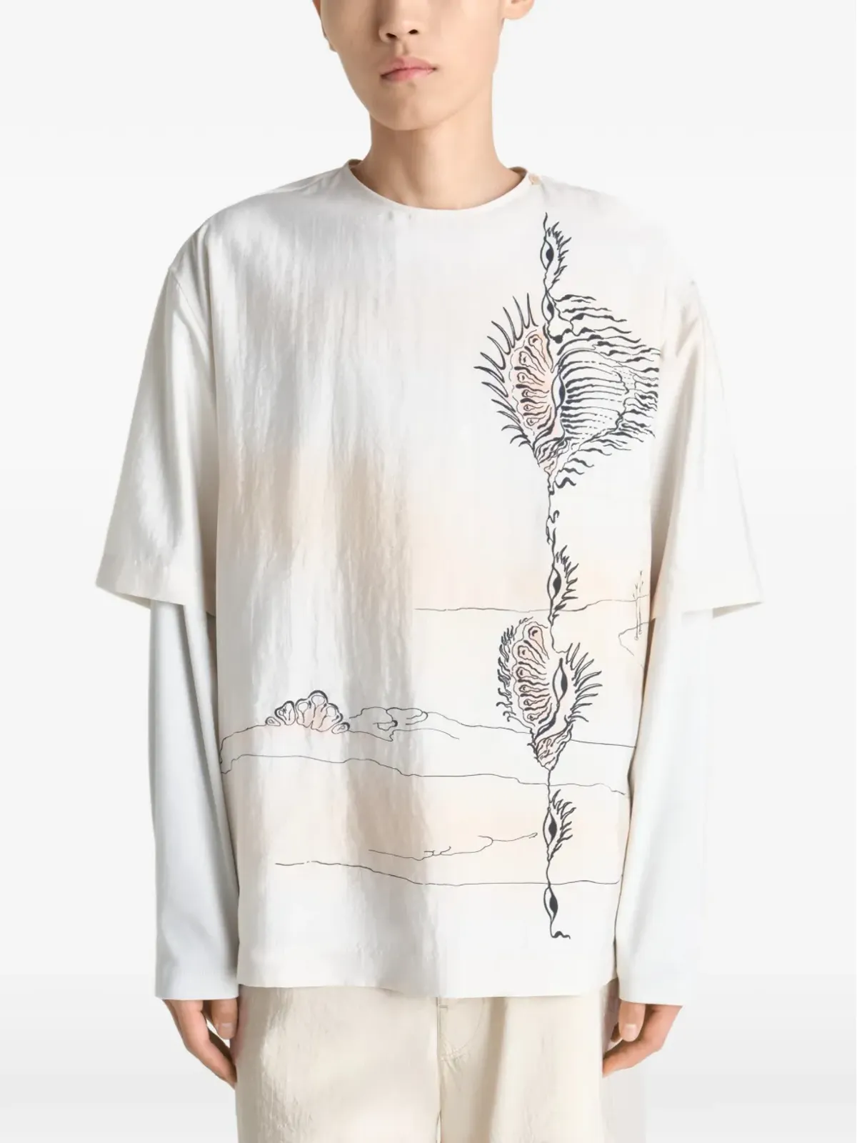 LEMAIRE ボタンプリントTシャツ - 画像3
