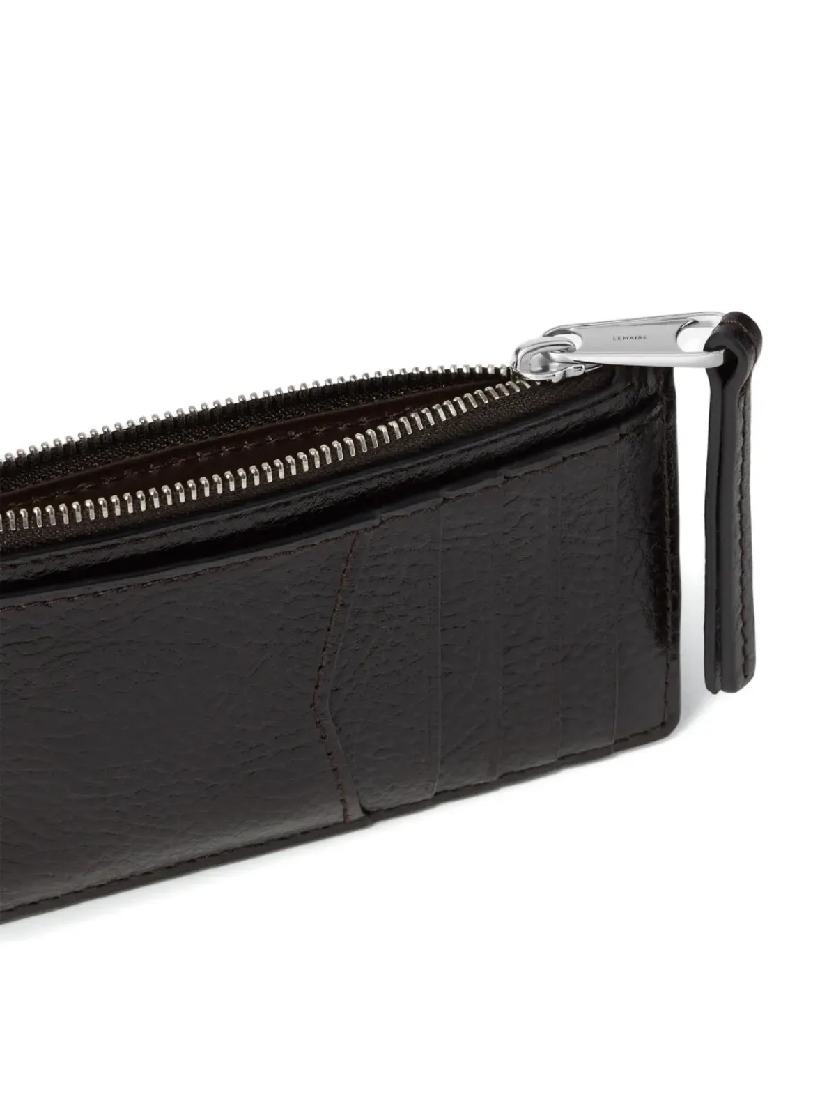 LEMAIRE Gear zip cardholder coin purse - Brown - 画像3