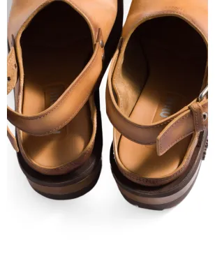 Miu Miu buckle leather mules - Brown - サムネイル4