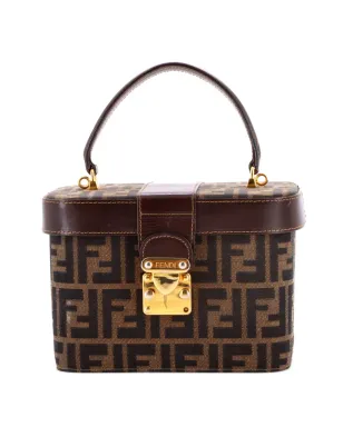 Fendi Pre-Owned ヴィンテージ ロックトップハンドル バニティバッグ ズカ キャンバス ブラウン - サムネイル1