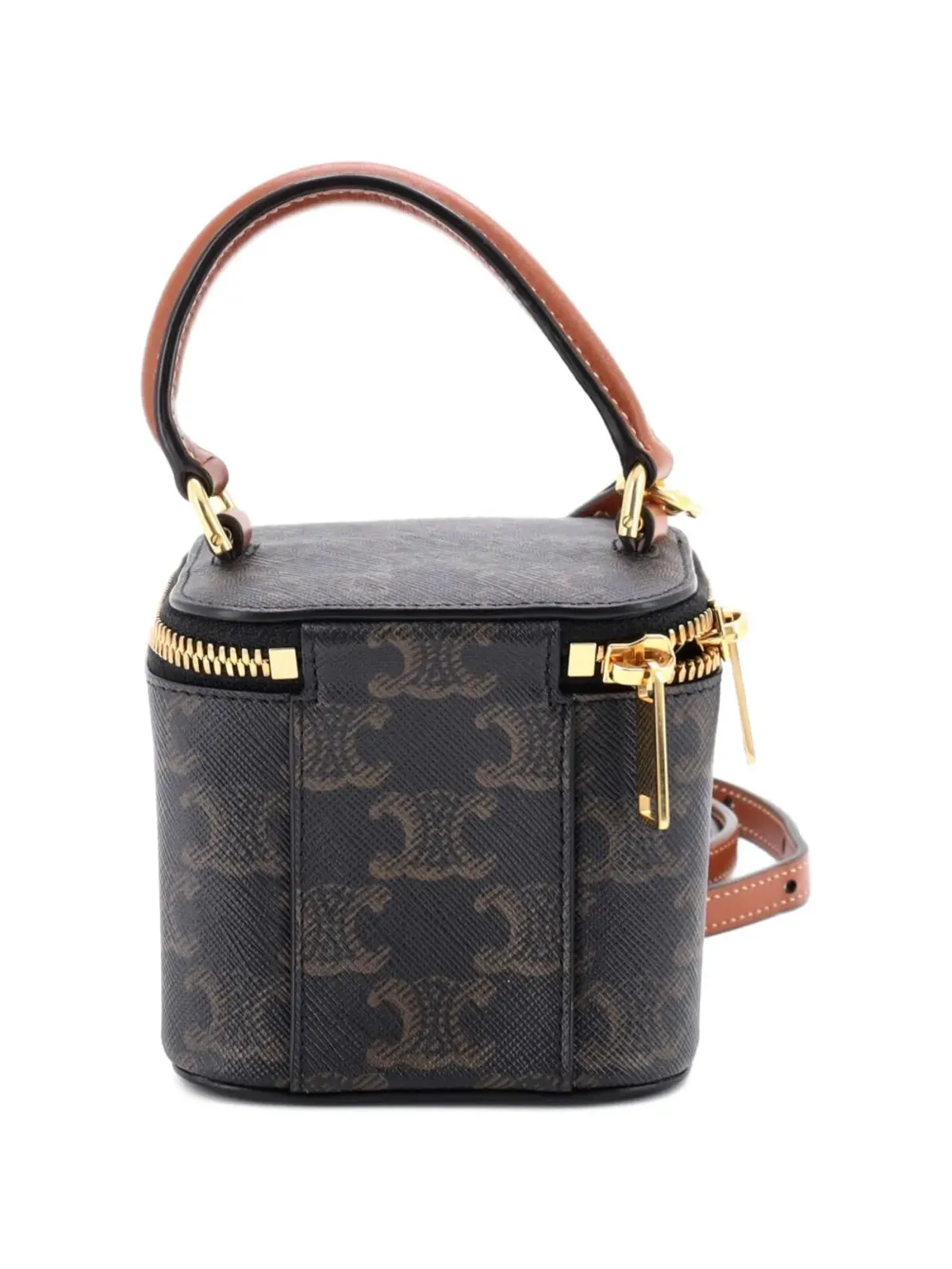 Celine Pre-Owned トップハンドル型スクエア ヴァニティケース トリオンフ コーテッドキャンバス ミニ ショルダーバッグ - 画像2
