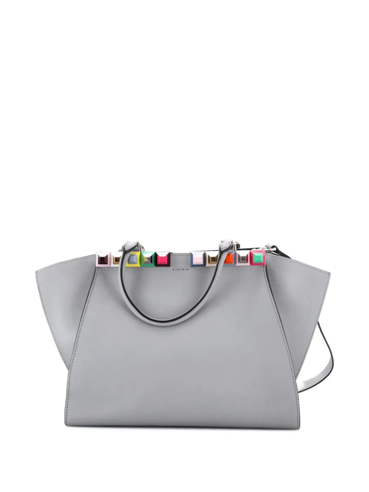 Fendi Pre-Owned ペティット3Jours バッグ スタッズ レザー サッチェル - グレー - 画像2