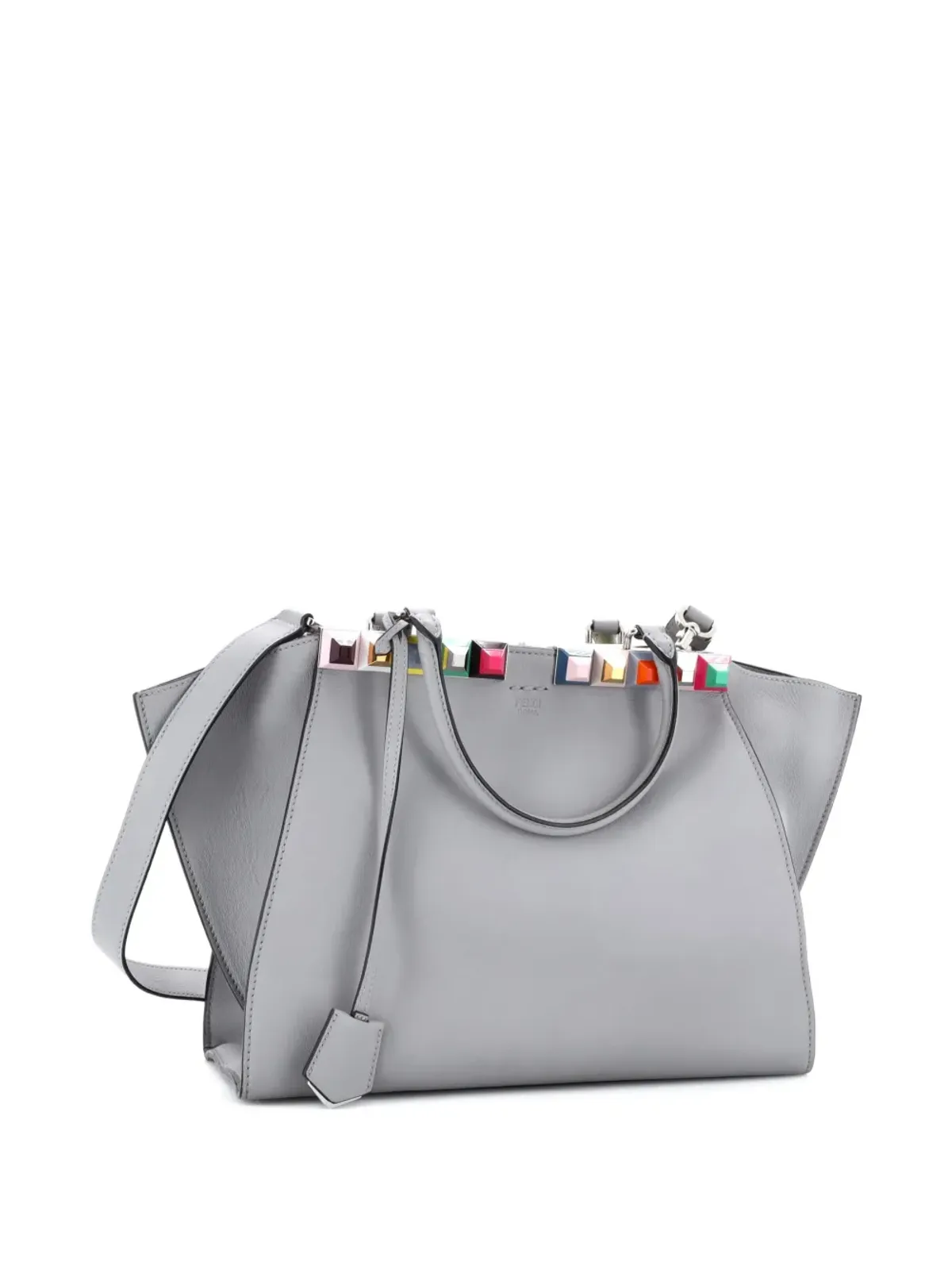 Fendi Pre-Owned ペティット3Jours バッグ スタッズ レザー サッチェル - グレー - 画像3
