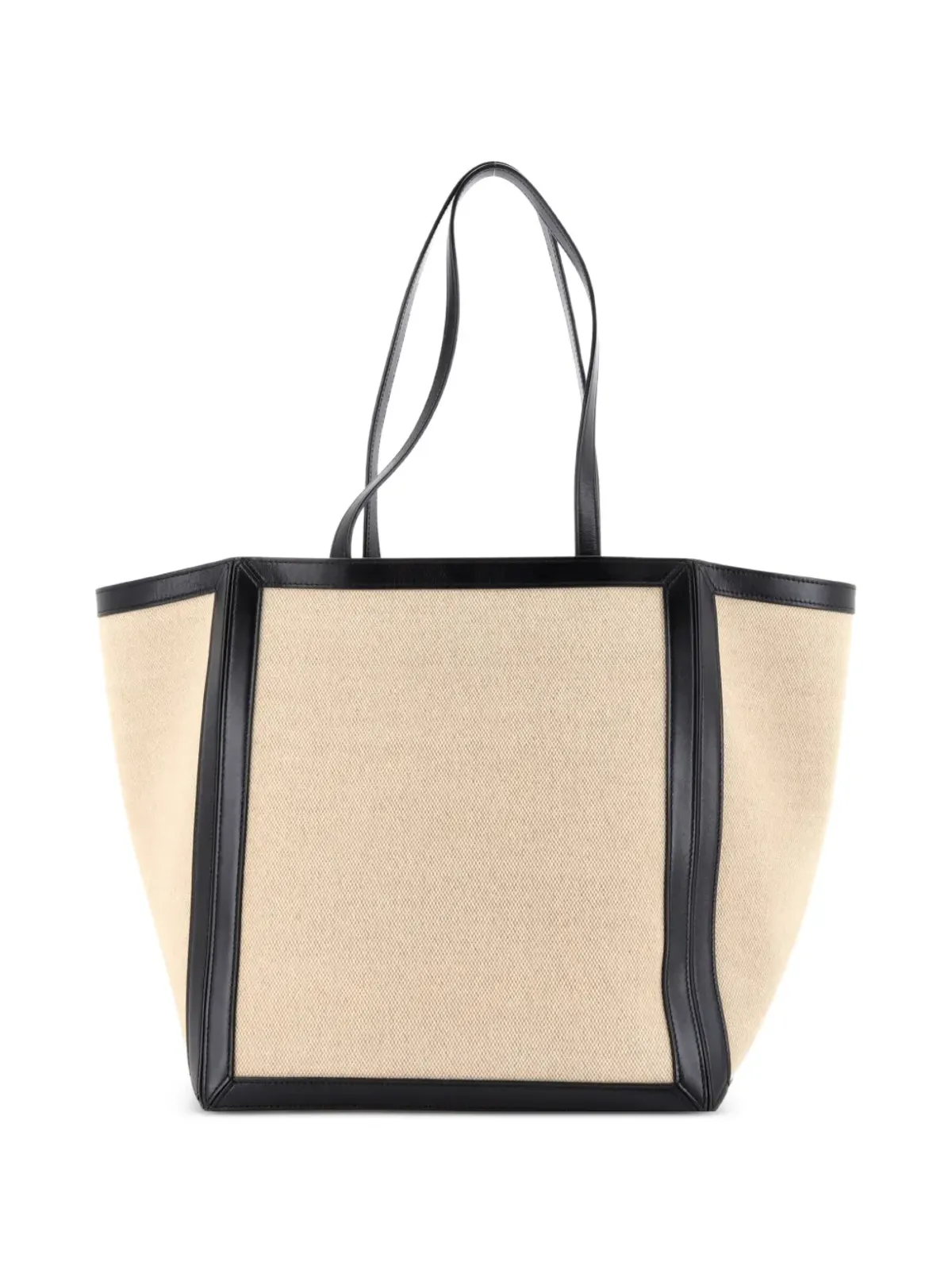 Celine Pre-Owned 縦型スクエア カバス トート キャンバス×レザー ラージショルダーバッグ - 画像2
