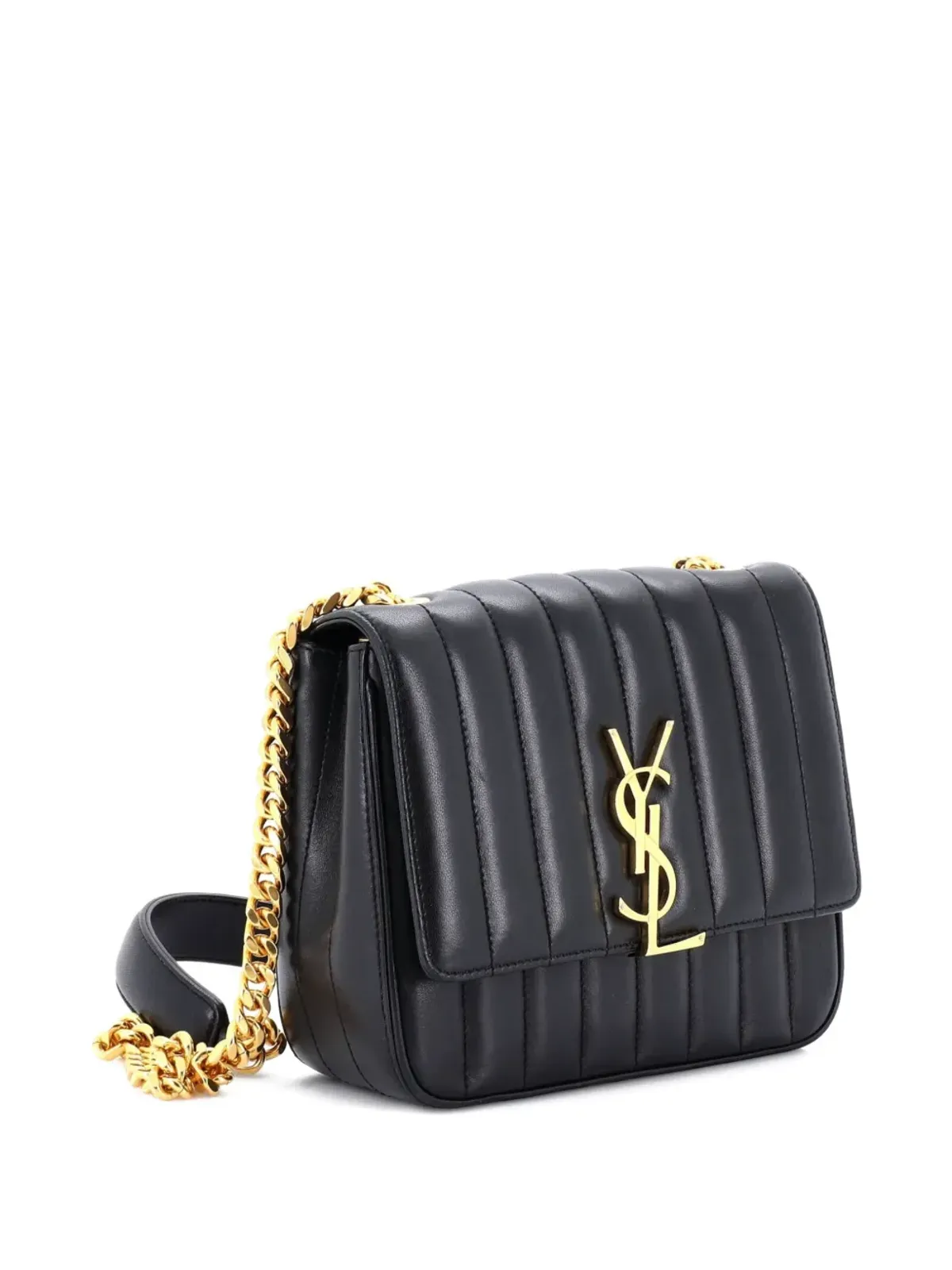 Saint Laurent Pre-Owned ヴィッキー縦型キルティッドレザー ミディアム クロスボディバッグ - ブラック - 画像3