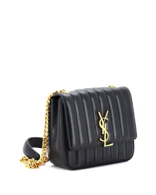 Saint Laurent Pre-Owned ヴィッキー縦型キルティッドレザー ミディアム クロスボディバッグ - ブラック - サムネイル3