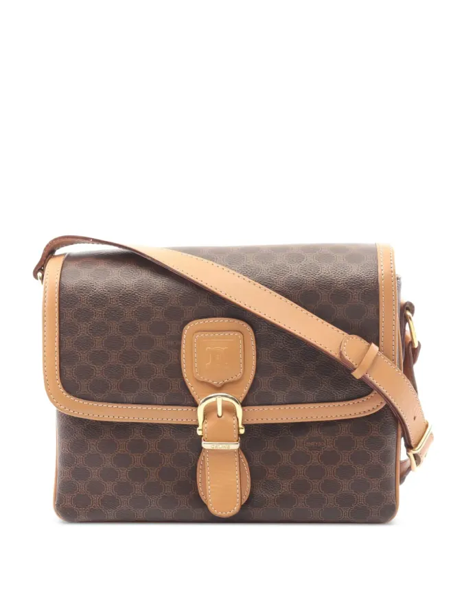 Celine Pre-Owned Celine ビンテージ 2000s マカダム レザー ショルダーバッグ - ブラウンの商品画像