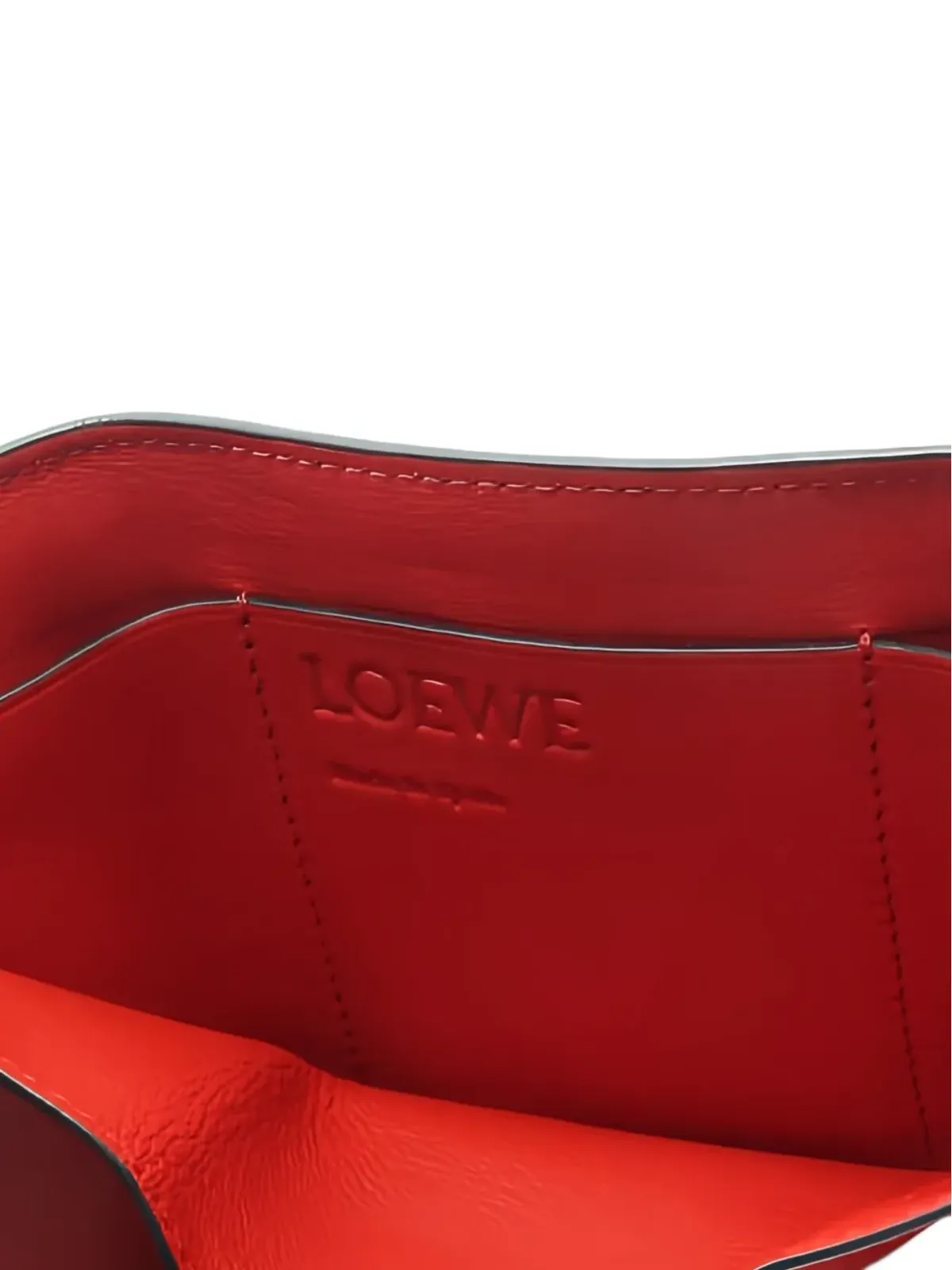 Loewe ビンテージ トライフォールドレザーウォレット（レッド） - 画像4