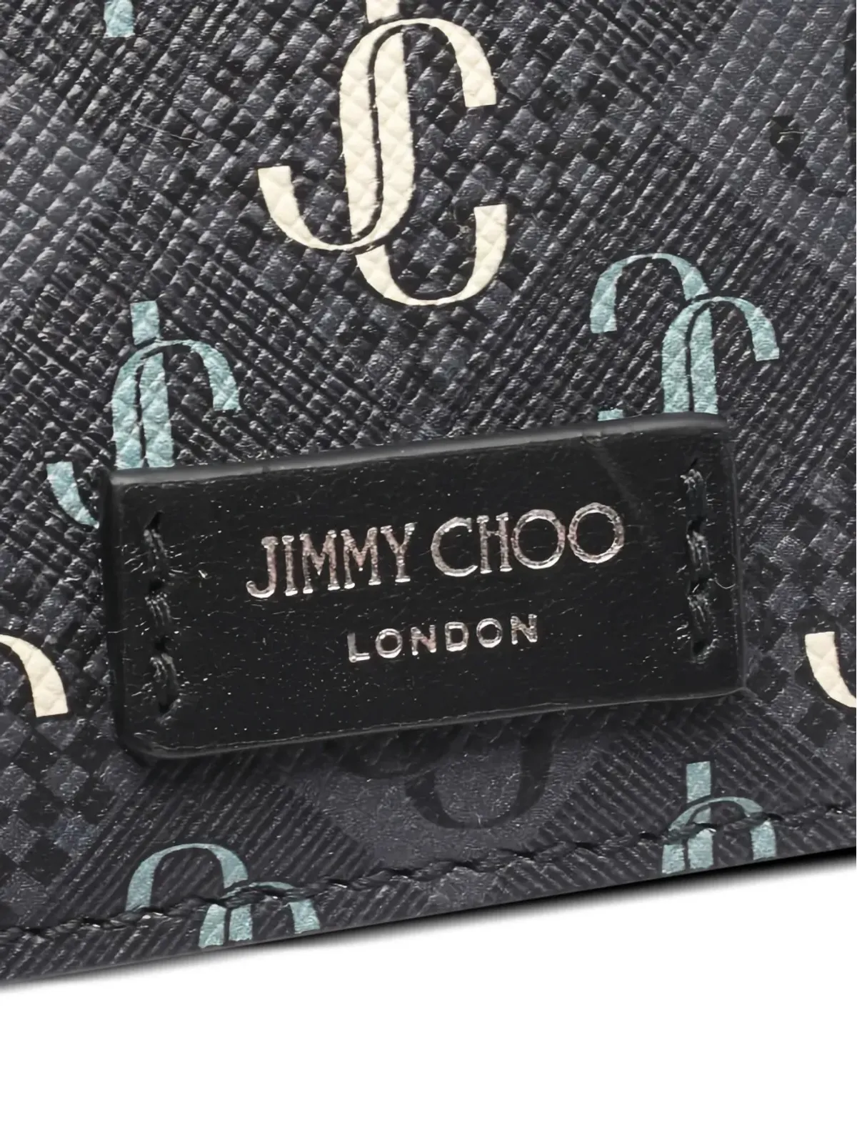 Jimmy Choo Pre-Owned ロゴパターン財布（ブラック） - 画像4