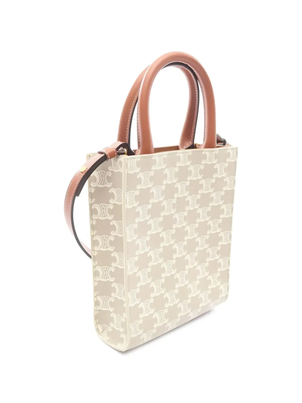 Celine Pre-Owned 2010年代 ヒポポタマス柄 レザー トートバッグ 縦型 - ニュートラルカラー - 画像2
