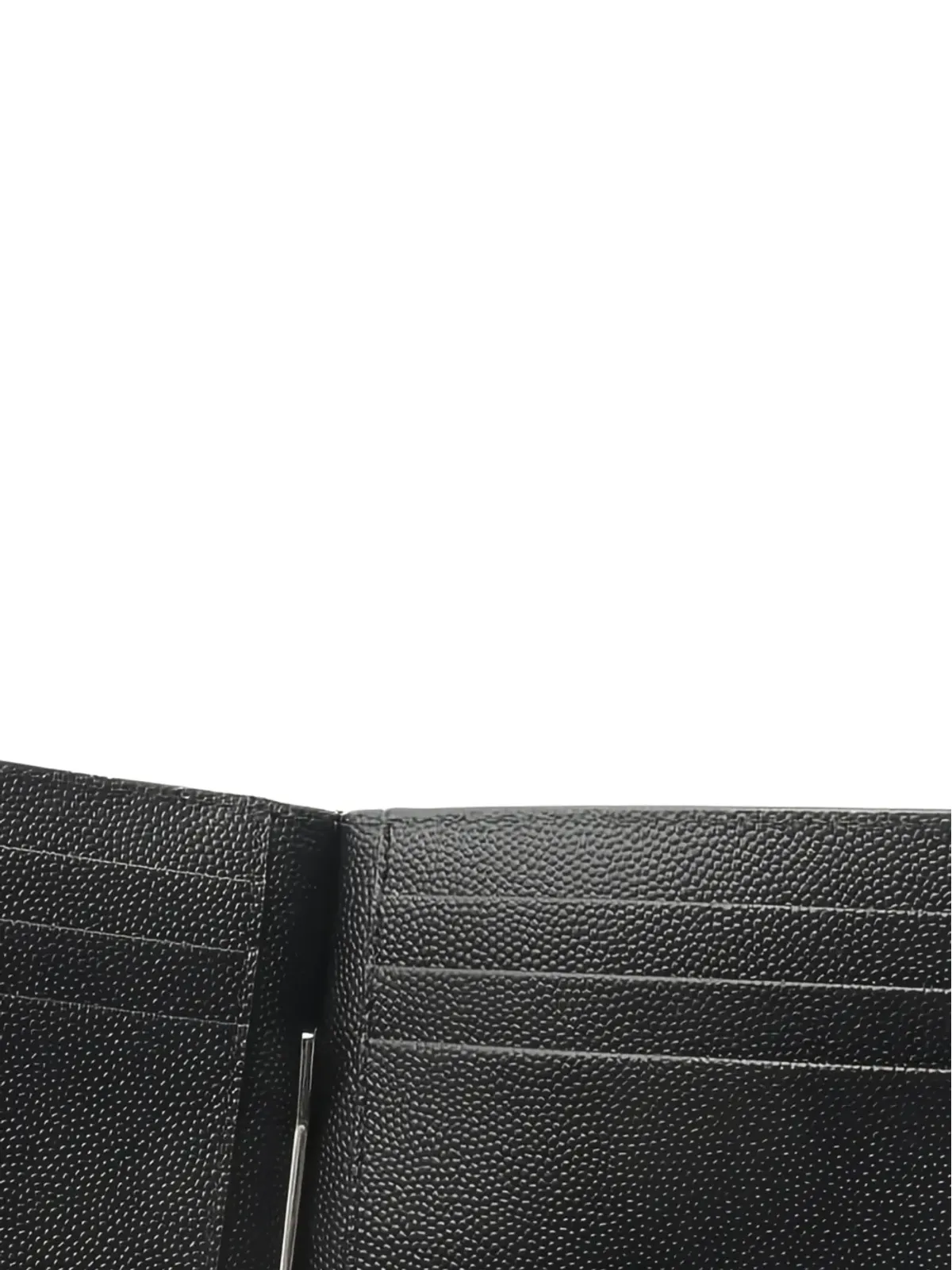 Saint Laurent Pre-Owned ブラック レザー ビルクリップ ウォレット - 画像5