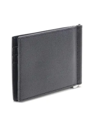 Saint Laurent Pre-Owned ブラック レザー ビルクリップ ウォレット - サムネイル2