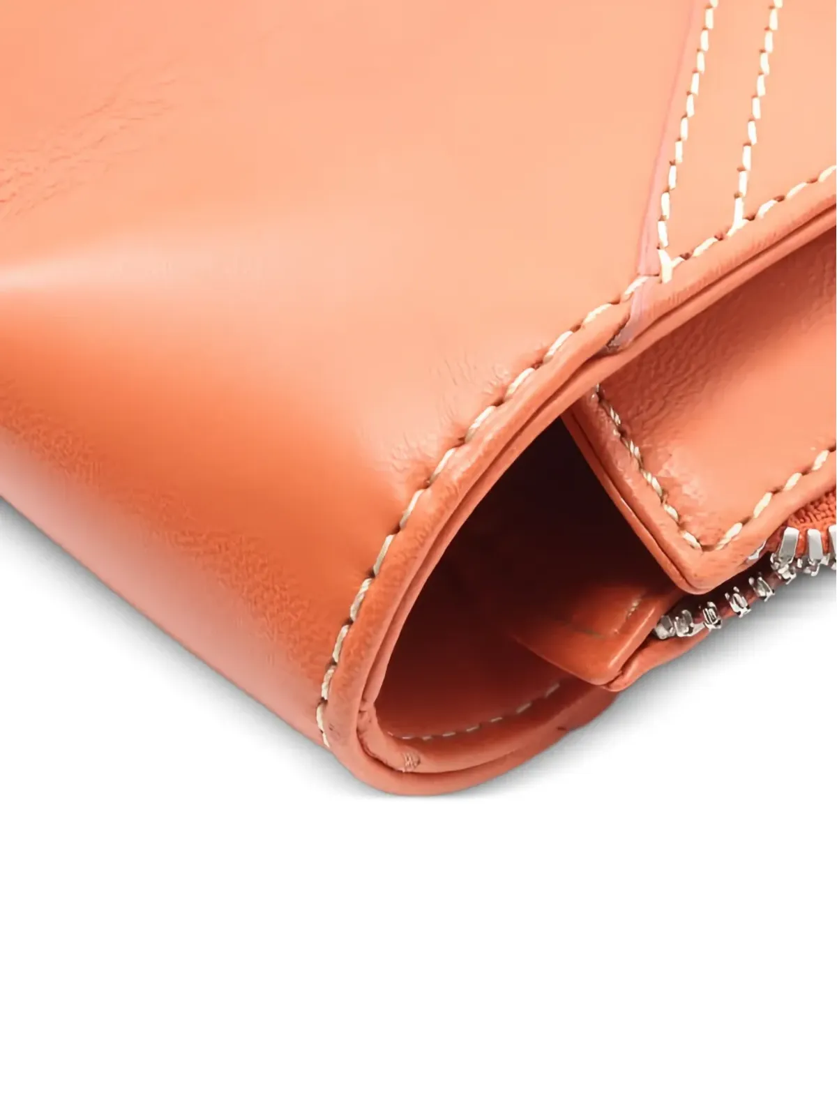 Loewe ビンテージ 10s ロゴエンボス レザーハンドバッグ オレンジ - 画像4