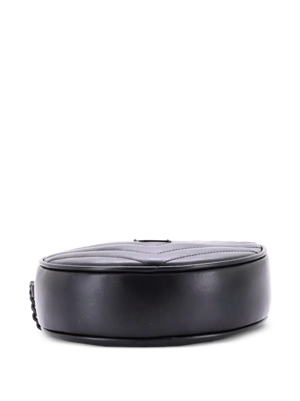 Saint Laurent Pre-Owned Vinyle Round Camera Bag Matelasse Chevron Leather Crossbody Bag - Black - 画像3