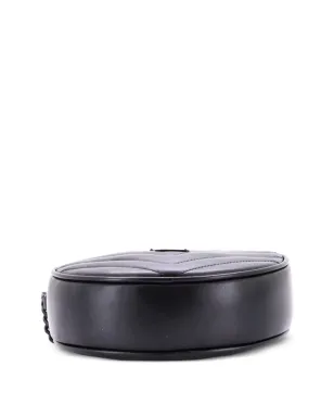 Saint Laurent Pre-Owned Vinyle Round Camera Bag Matelasse Chevron Leather Crossbody Bag - Black - サムネイル3