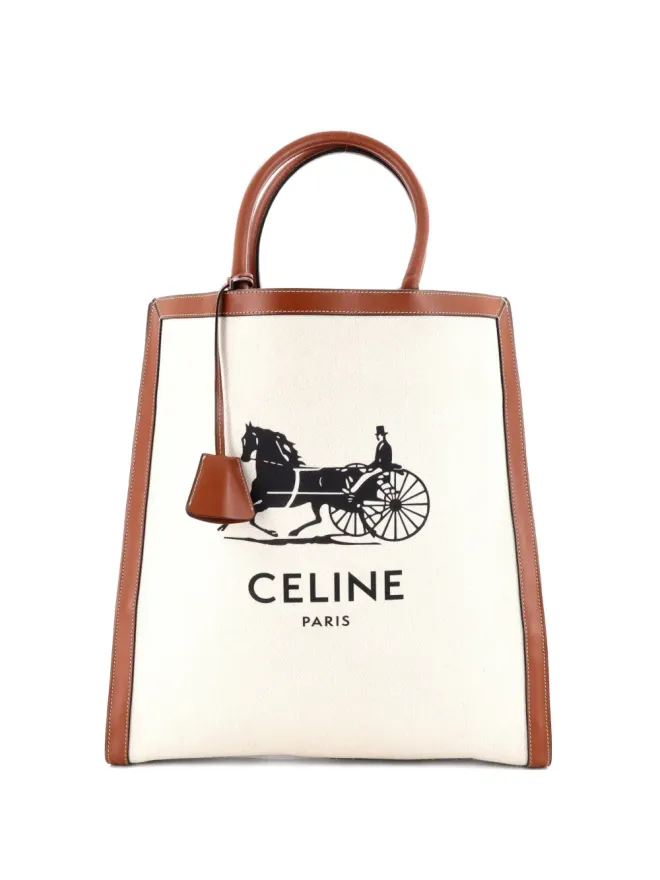 Celine Pre-Owned Celine Pre-Owned Sulky Vertical Cabas キャンバス×レザー トートバッグ - Neutralsの商品画像