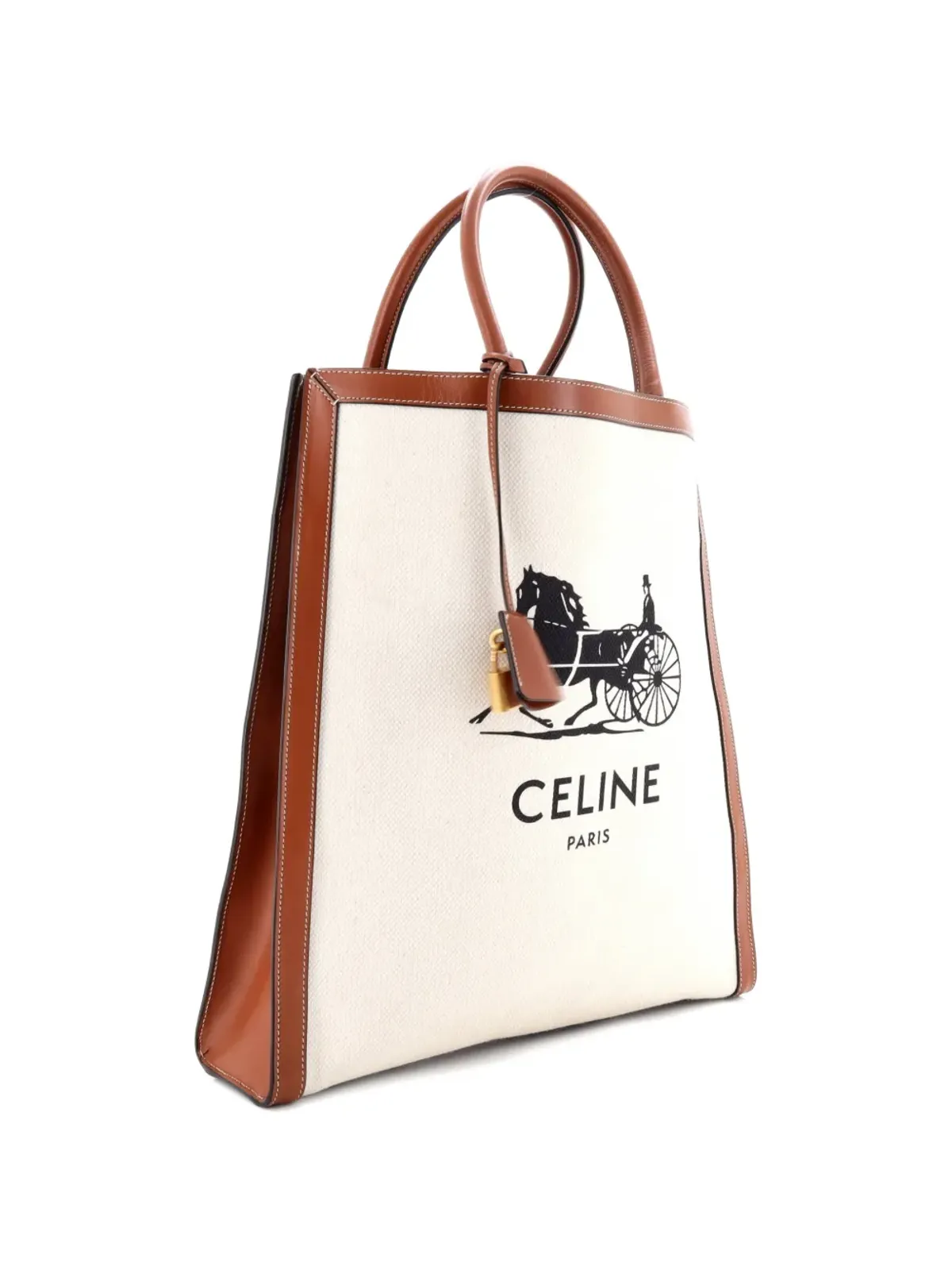 Celine Pre-Owned Sulky Vertical Cabas キャンバス×レザー トートバッグ - Neutrals - 画像3