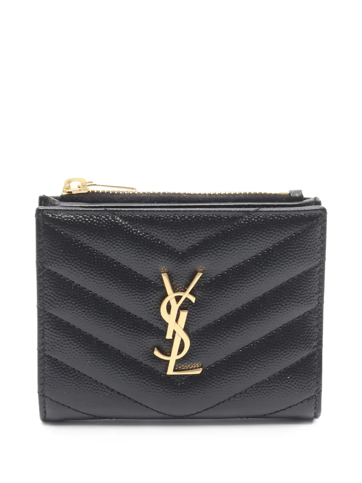 Saint Laurent Pre-Owned 2020s モノグラム二つ折り財布（ブラック） - 画像1
