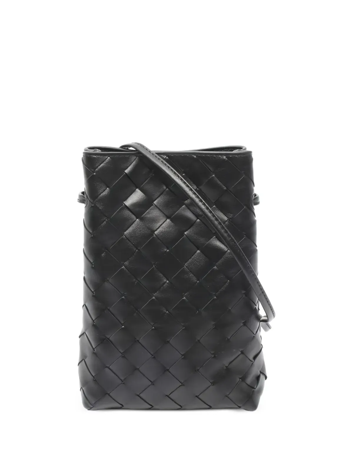 Bottega Veneta ビンテージ 20sイントレチャート レザー ショルダーバッグ - ブラック - 画像1