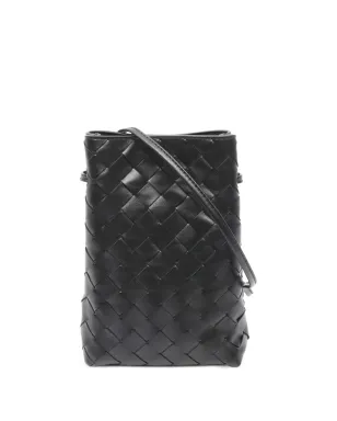 Bottega Veneta ビンテージ 20sイントレチャート レザー ショルダーバッグ - ブラック - サムネイル1