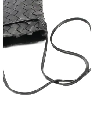 Bottega Veneta ビンテージ 20sイントレチャート レザー ショルダーバッグ - ブラック - サムネイル3