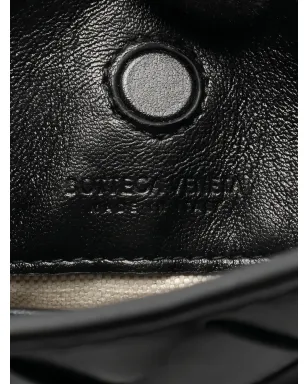 Bottega Veneta ビンテージ 20sイントレチャート レザー ショルダーバッグ - ブラック - サムネイル4