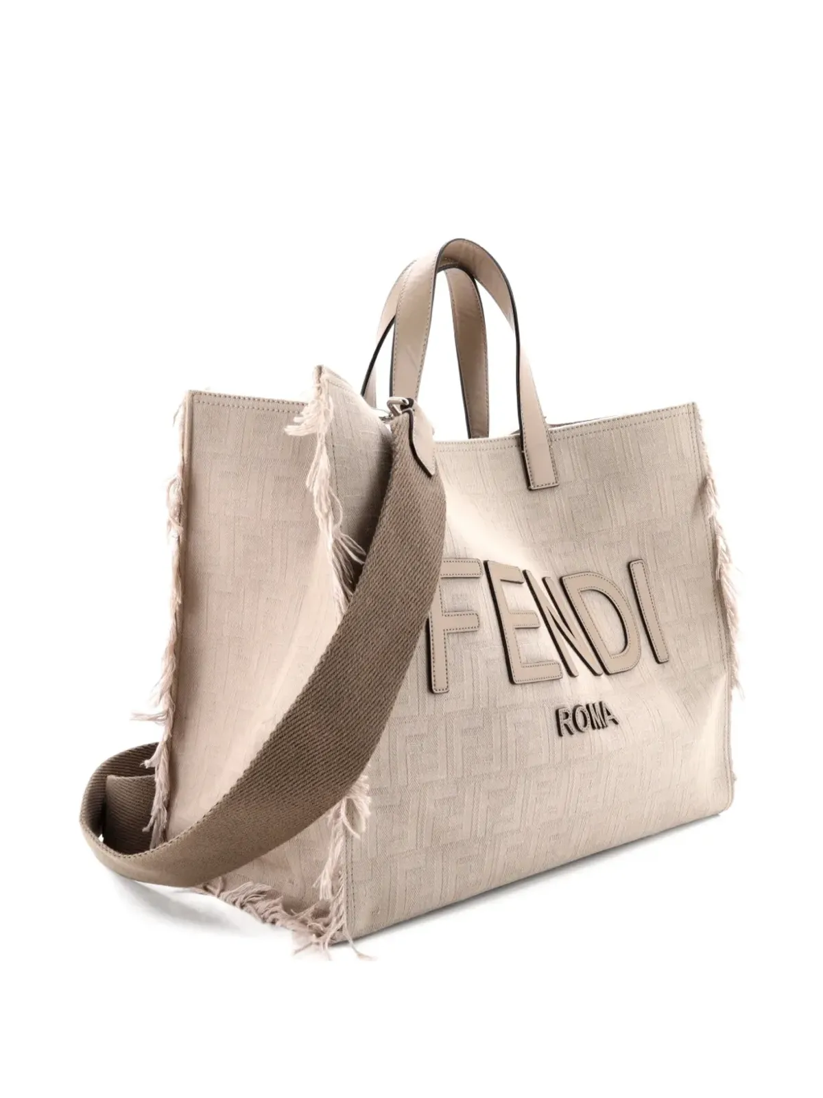 Fendi Pre-Owned ロゴ ショッパー フリンジ キャンバス トートバッグ - 画像4