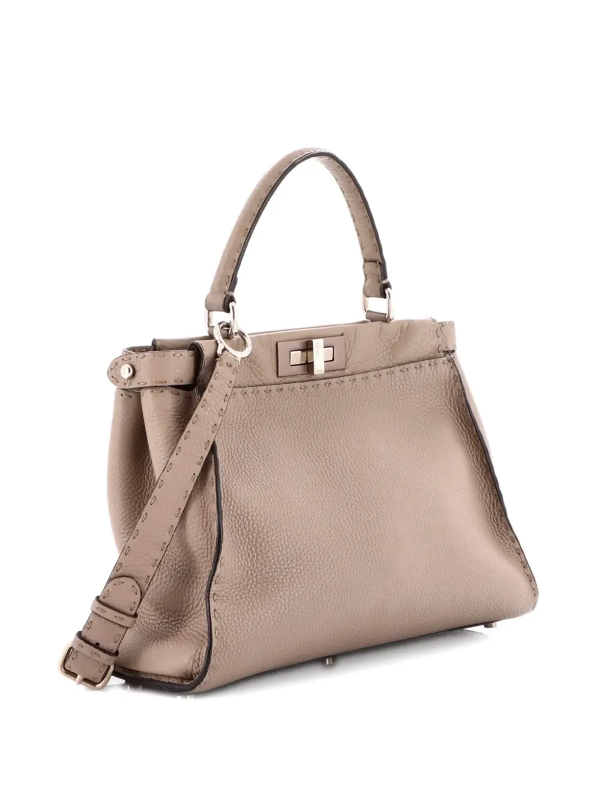 Fendi ビンテージ Selleria ピークアブー バッグ レザー グレー - 画像3