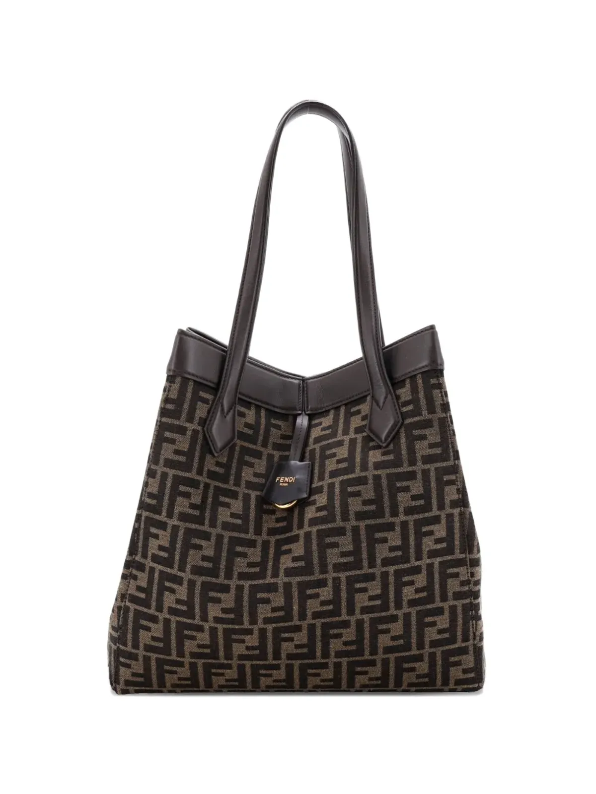 Fendi Pre-Owned Origami Zucca キャンバス大型トートバッグ（ブラウン） - 画像1