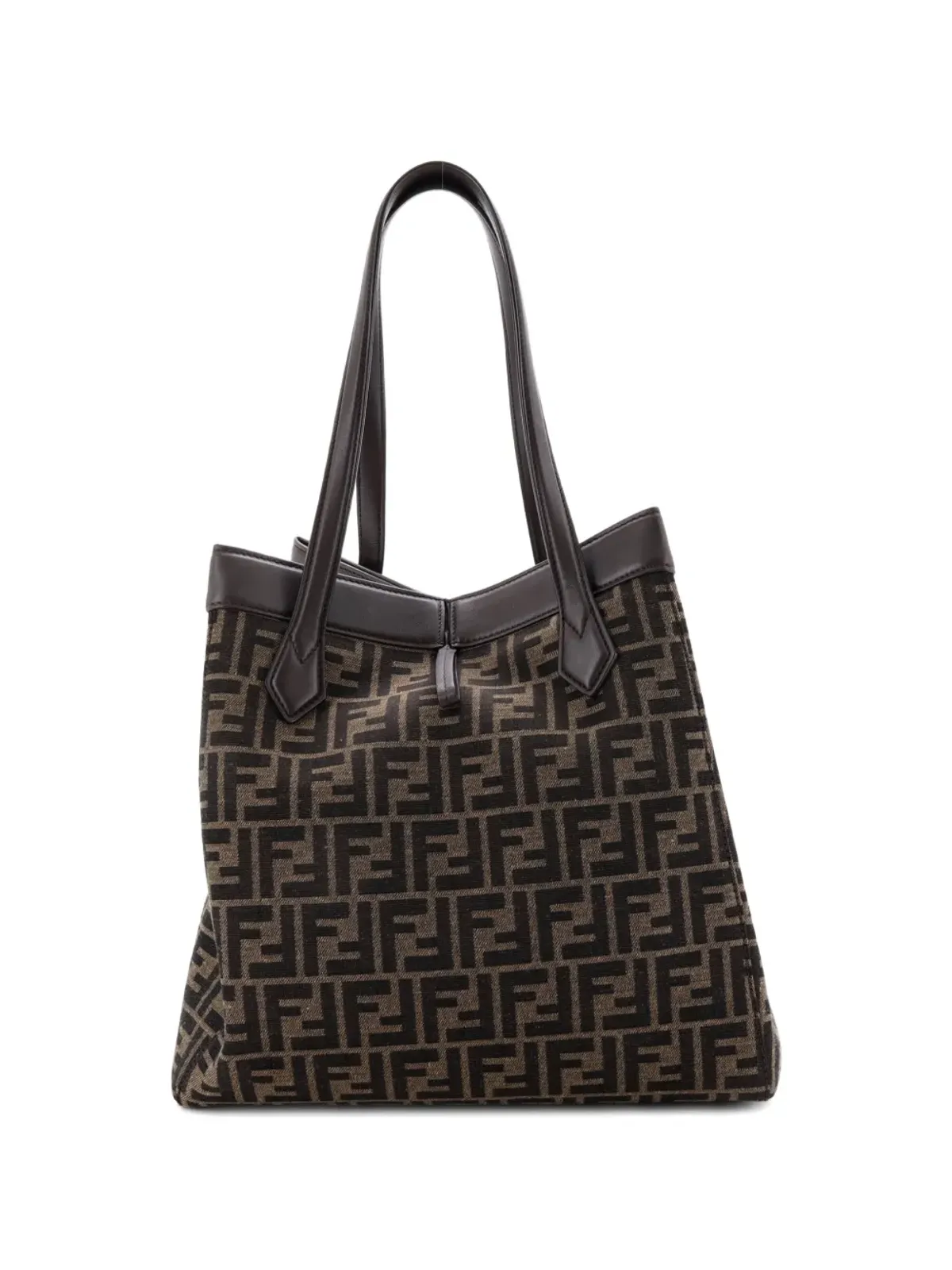 Fendi Pre-Owned Origami Zucca キャンバス大型トートバッグ（ブラウン） - 画像2