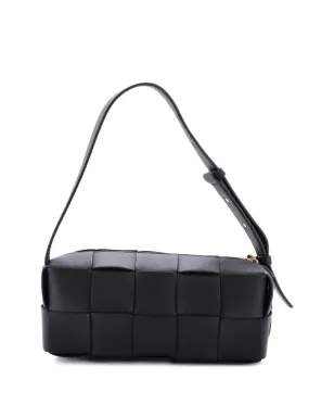 Bottega Veneta ビンテージ Brick Cassette Maxi Intrecciato Leather Small Shoulder Bag - Black - サムネイル2