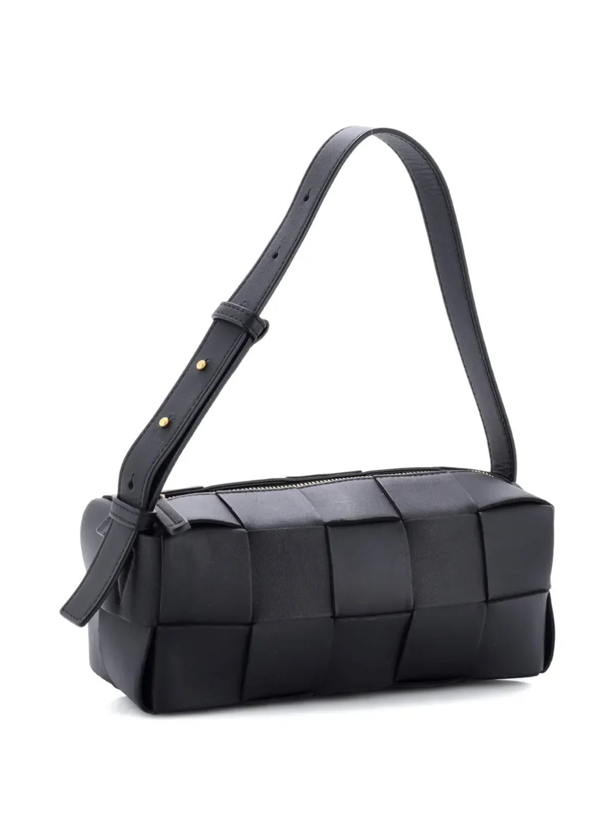 Bottega Veneta ビンテージ Brick Cassette Maxi Intrecciato Leather Small Shoulder Bag - Black - 画像3
