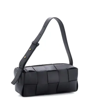 Bottega Veneta ビンテージ Brick Cassette Maxi Intrecciato Leather Small Shoulder Bag - Black - サムネイル3